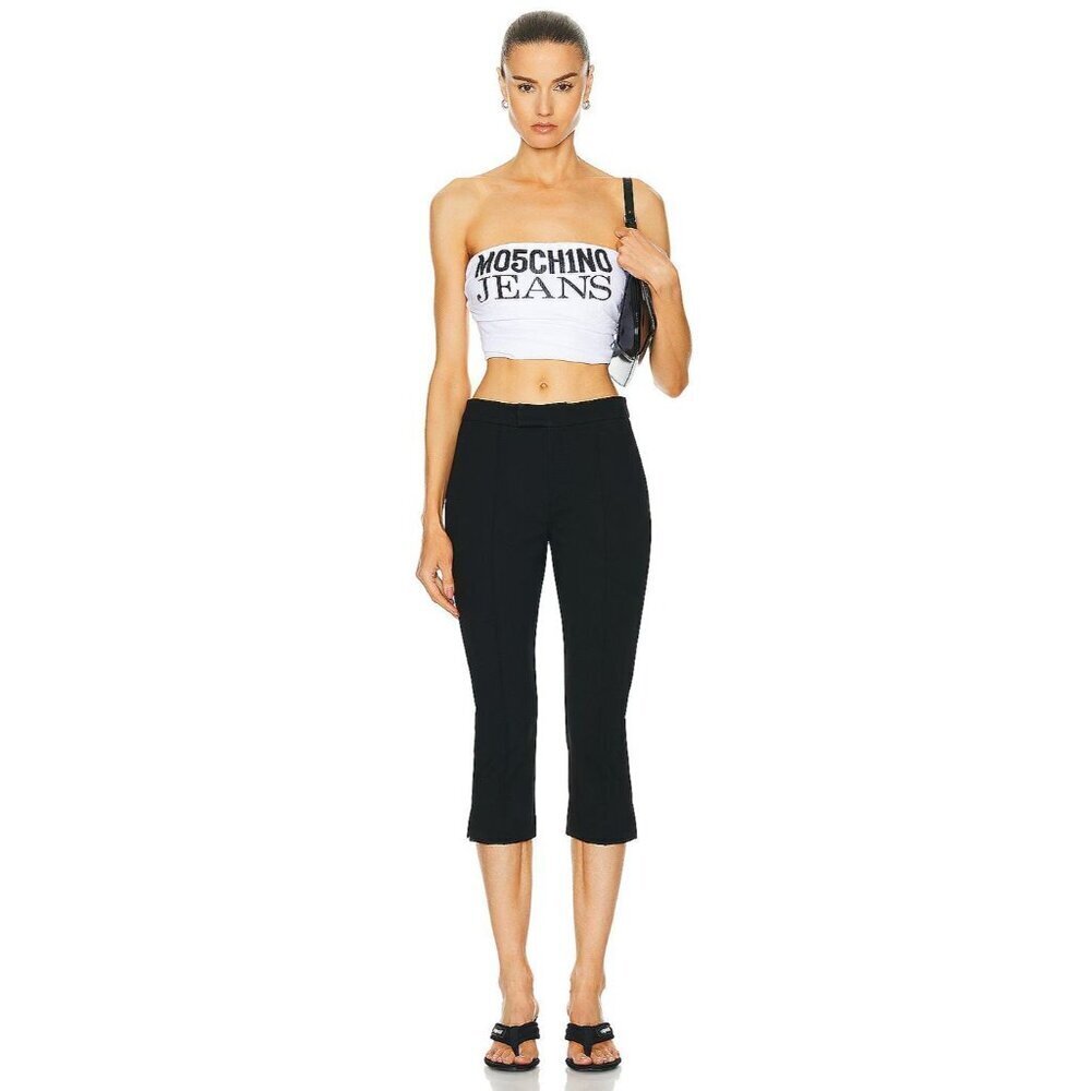Moschino Jeans Strapless Cropped Top in White Small New Womens Tube Tank